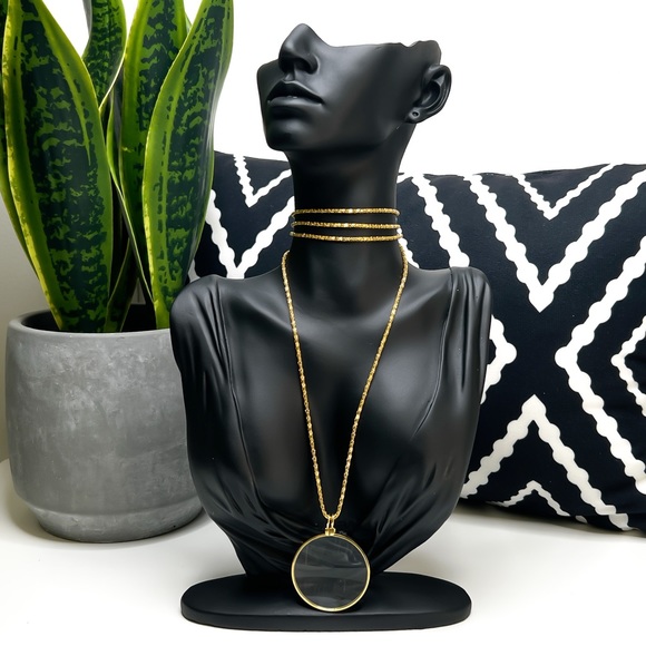 ❀ 5.5X Gold Magnifying Glass Statement Necklace Readers - Picture 3 of 6